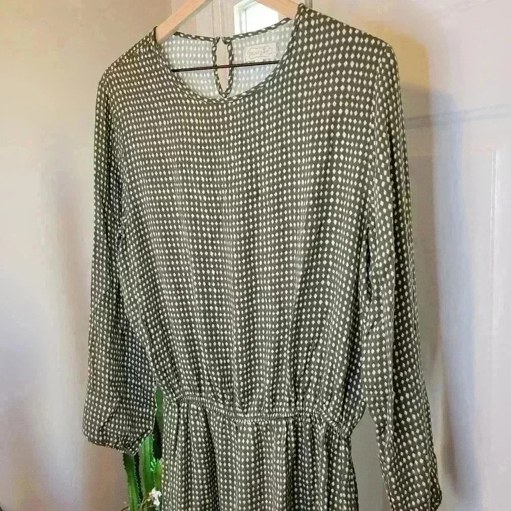 Mud Pie Olive Green Long Sleeve Dress